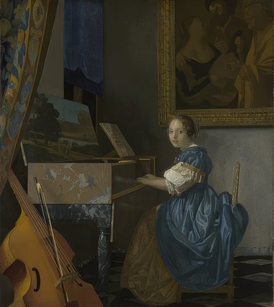 Jeune femme assise à un virginal. Vers 1670-72 - Jan Vermeer van Delft