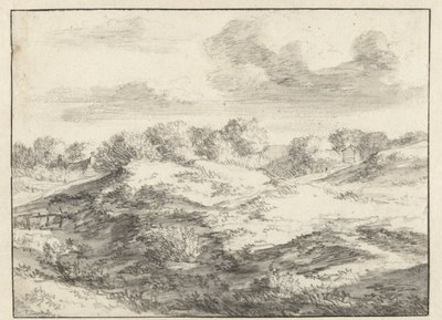 Paysage de dunes, avec un cottage au loin - Jan Vermeer van Haarlem (I) (attributed to)
