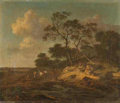 Paysage de dunes avec chasseurs au repos - Jan Wijnants