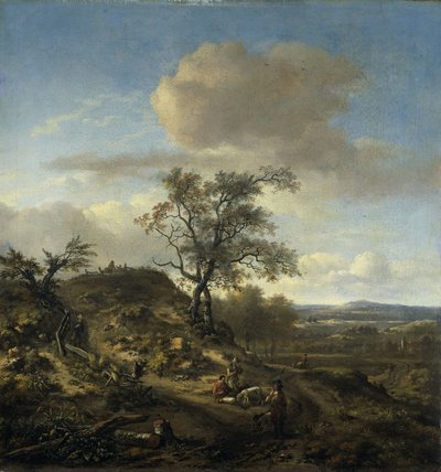 Paysage avec un chasseur et d