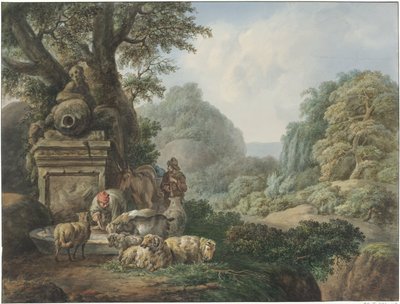 Paysage avec bergers près d