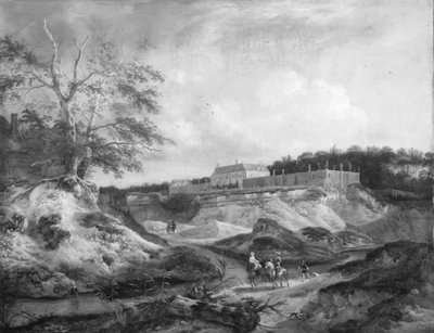 Manoir sur une colline de craie escarpée - Jan Wouwerman