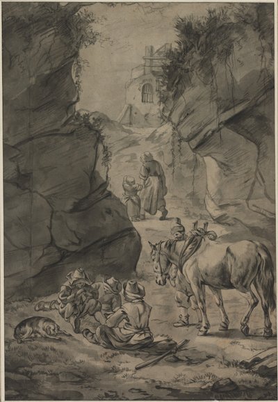 Paysans dans un paysage rocheux, deuxième tiers des années 1600 - Jan Wouwerman