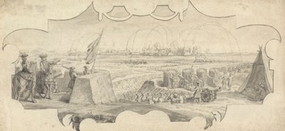 Un officier sur un rempart dirigeant le bombardement d