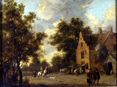 Paysage et atelier du maréchal Ferrand. Peinture de Jan Wynants (1630 - 1684). Milan, Museo del Castello - Jan Wiynants