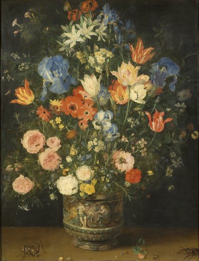 Nature morte avec des fleurs dans un pot sculpté, vers 1620-24 - Jan the Elder Brueghel
