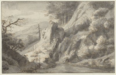 Paysage de montagne avec un conifère mort - Jan van Aken