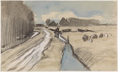 Paysage avec un chemin le long d