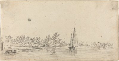 Voilier sur un estuaire - Jan van Goyen