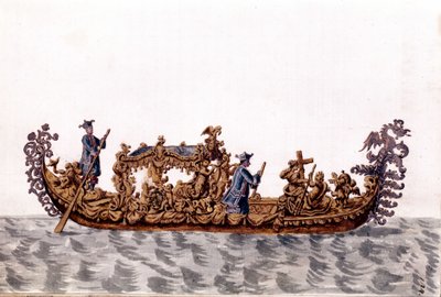 Une gondole royale. Dessin à l