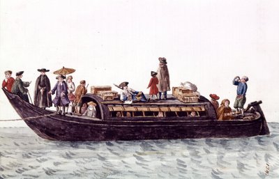 Bateau de lagune de Venise pour le transport de personnes et de marchandises. Dessin à l
