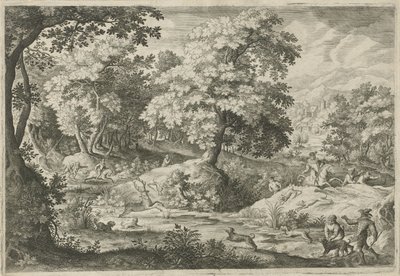 Chasse au cerf dans un marais - Jan van Londerseel