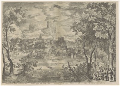 Paysage avec le Christ chassant un démon d