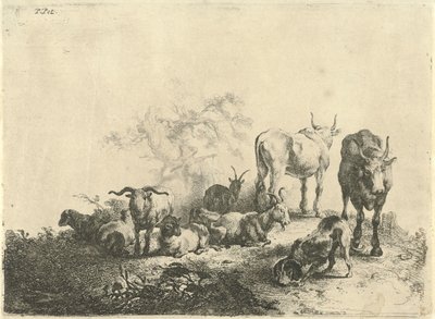 Paysage avec bétail et une laitière - Jan van  Noordt