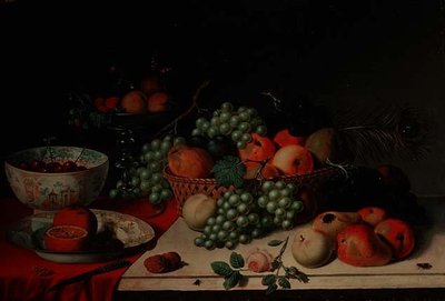 Un panier de raisins et de pommes - Jan van Os