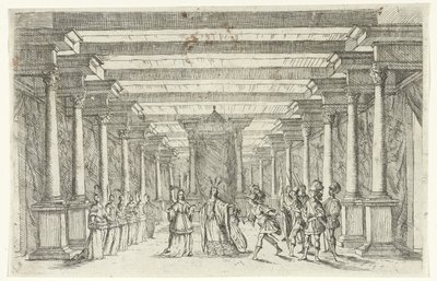 Un guerrier saluant une princesse - Jan van Ossenbeeck