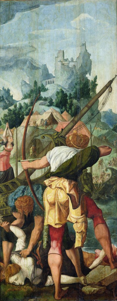 Le Martyre des Vierges, panneau droit du Triptyque de Sainte Ursule et des Onze Mille Vierges - Jan van Scorel