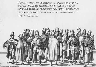 Groupe de trompettistes au cortège funèbre de l