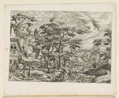 Paysage avec scène de village - Jan van and Doetechum Lucas van and Bol Hans Doetechum the elder