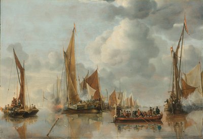 La Flotte Nationale Saluant la Barge d