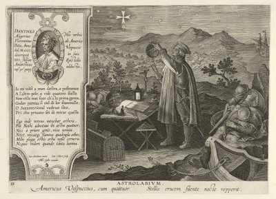 Amerigo Vespucci découvrant la Croix du Sud avec un astrolabe, de Nova Reperta, pub. 1600 - Jan van der Straet