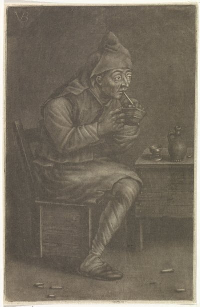 Homme allumant sa pipe - Jan van der Bruggen