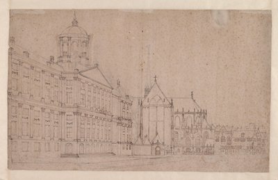 Place du Dam avec le nouvel hôtel de ville - Jan van der Heyden