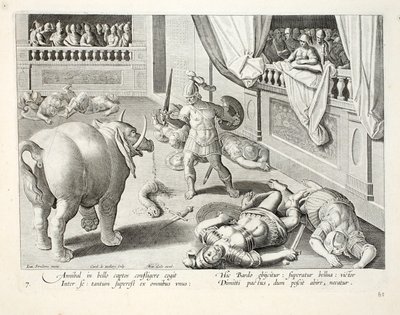 Hannibal fait combattre les Romains vaincus entre eux, illustration de 