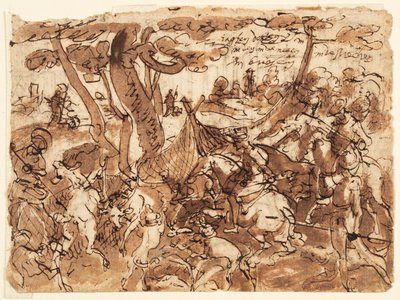 Chasse au cerf avec filets - Jan van der Straet, called Stradanus