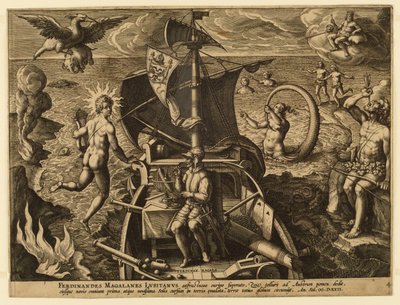 Ferdinandes Magalanes Lusitanus, planche 4 de "Americae Retectio" - Jan van der Straet, called Stradanus
