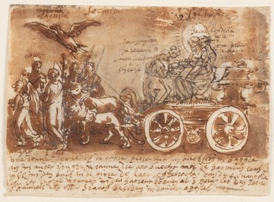 Étude préliminaire pour le Triomphe de la Sainte Écriture - Jan van der Straet, called Stradanus