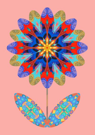 Découpe de fleur sur rose pâle, 2020 - Jane Tattersfield