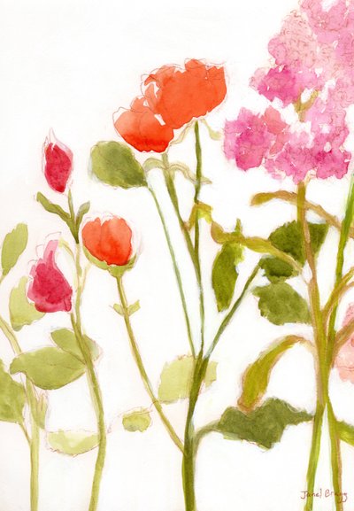 Floral avec Roses Orange et Roses, c. 2024 - Janel Bragg