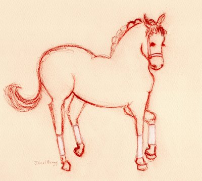 Horse Dancing at the Parade, vers 2024 (crayon sur papier) - Janel Bragg