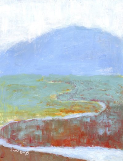 Paysage de montagne avec marais et fleurs sauvages pour Annabelle, c.2021 - Janel Bragg