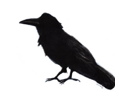 Corbeau à Baker Beach, vers 2023 (technique mixte sur papier) - Janel Bragg