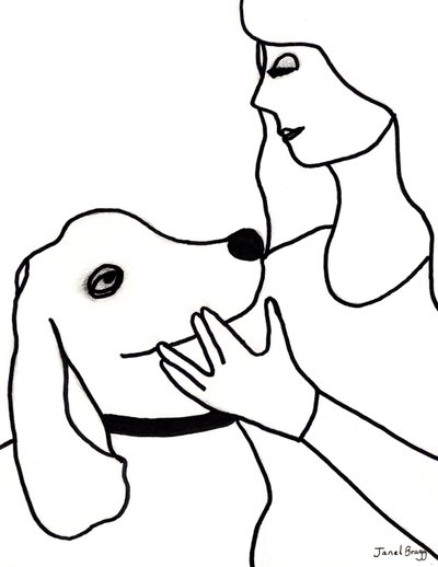 Vincent et Janel dans les lignes noires, vers 2024 (marqueur sur papier) - Janel Bragg