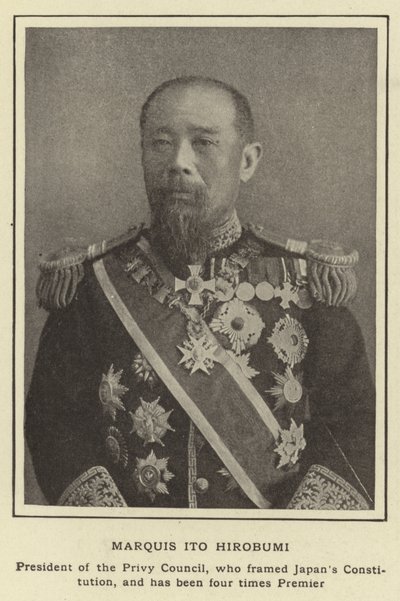 Marquis Ito Hirobumi, président du Conseil privé, qui a rédigé la constitution japonaise, et a été quatre fois Premier ministre - Japanese Photographer