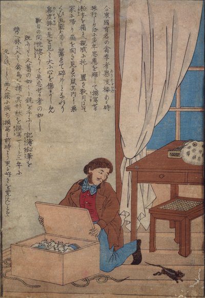 Audubon ouvrant sa boîte d