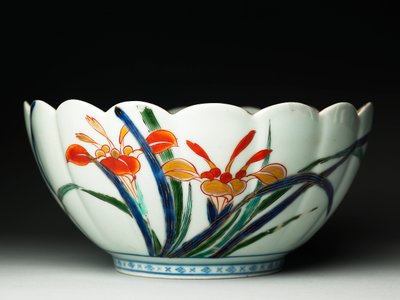 Bol à côtés cannelés et bord festonné, ko-Imari, vers 1770-20 (faïence avec sous-glaçure bleue et émail sur glaçure) - Japanese School
