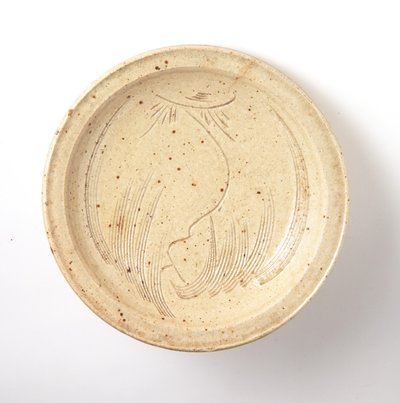 Bol avec motif de saule incisé (seto ware) - Japanese School