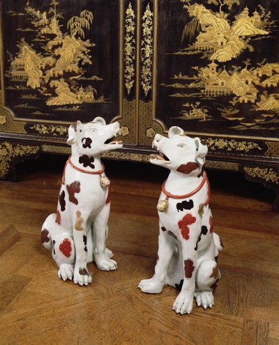 Paire de chiens assis Imari - Japanese School