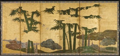 Bosquet de bambous au clair de lune, début du 16ème siècle - Japanese School