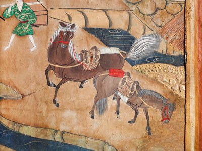Osakazu Byobu - Paravent japonais à huit panneaux (peinture) - Japanese School