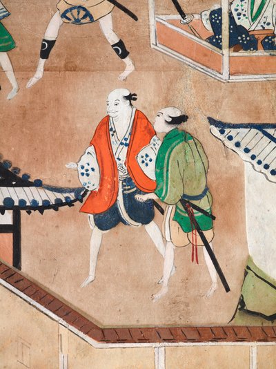 Osakazu Byobu - Paravent japonais à huit panneaux (peinture) - Japanese School