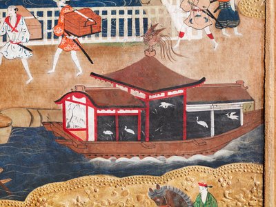 Osakazu Byobu - Paravent japonais à huit panneaux (peinture) - Japanese School