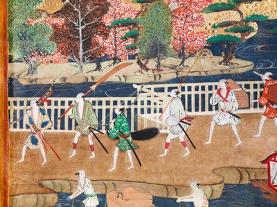 Osakazu Byobu - Paravent japonais à huit panneaux (peinture) - Japanese School