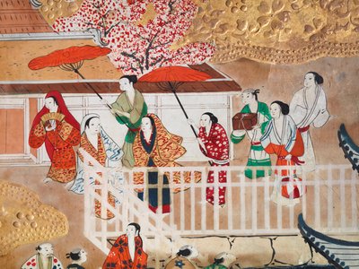 Osakazu Byobu - Paravent japonais à huit panneaux (peinture) - Japanese School
