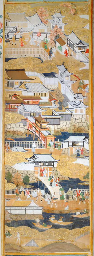 Osakazu Byobu - Paravent japonais à huit panneaux (peinture) - Japanese School
