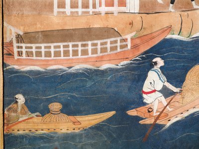 Osakazu Byobu - Paravent japonais à huit panneaux (peinture) - Japanese School